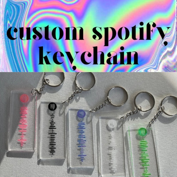 personalized acrylic spotify code tag keychain. fully customizable.