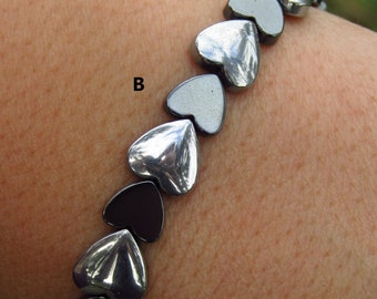 Valentines loves/ Hematite hearts/ Silver hearts.