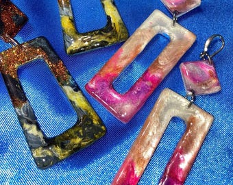 Handmade Resin Earrings: Elegant Party Jewelry