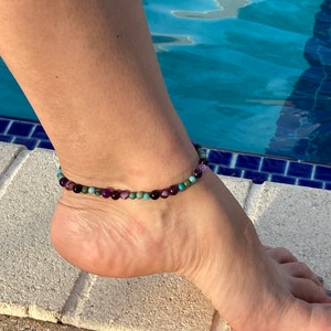 Ankle bracelet, tobillera en piedras,