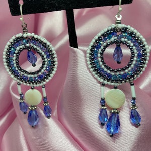 Dangle Earrings/Gold Dangle Earrings/Completely Beaded Earrings/ Christmas gift