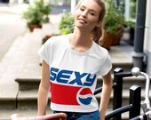 Sexy on the Pepsi Logo Crop Top