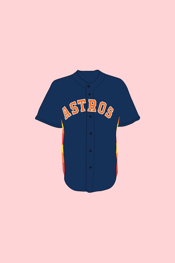 pink and white astros jersey