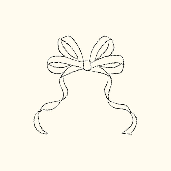 Ribbon Bow Digital Illustration, Digital Download