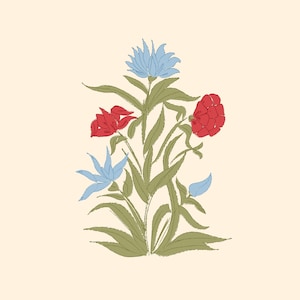 Abstract Botanical Illustration Digital Download, Multi-color and Solid ...