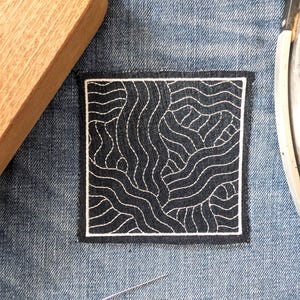 Digitale Datei. Sashiko Boro Quilting Quadrat Maschinenstickdatei Design im 10 x 10 cm Rahmen. Sashiko Jeans Patch Stickdatei. Sahiko Motive.