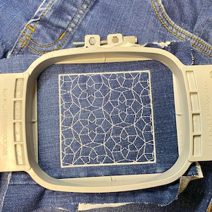 Sashiko Boro quilting square Machine Embroidery File design 4x4 inch hoop. Sashiko jeans patch embroidery file. Digital file. Sahiko patch.