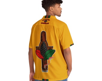 SWDB RBG Leaf Gold Hawaiian Shirt