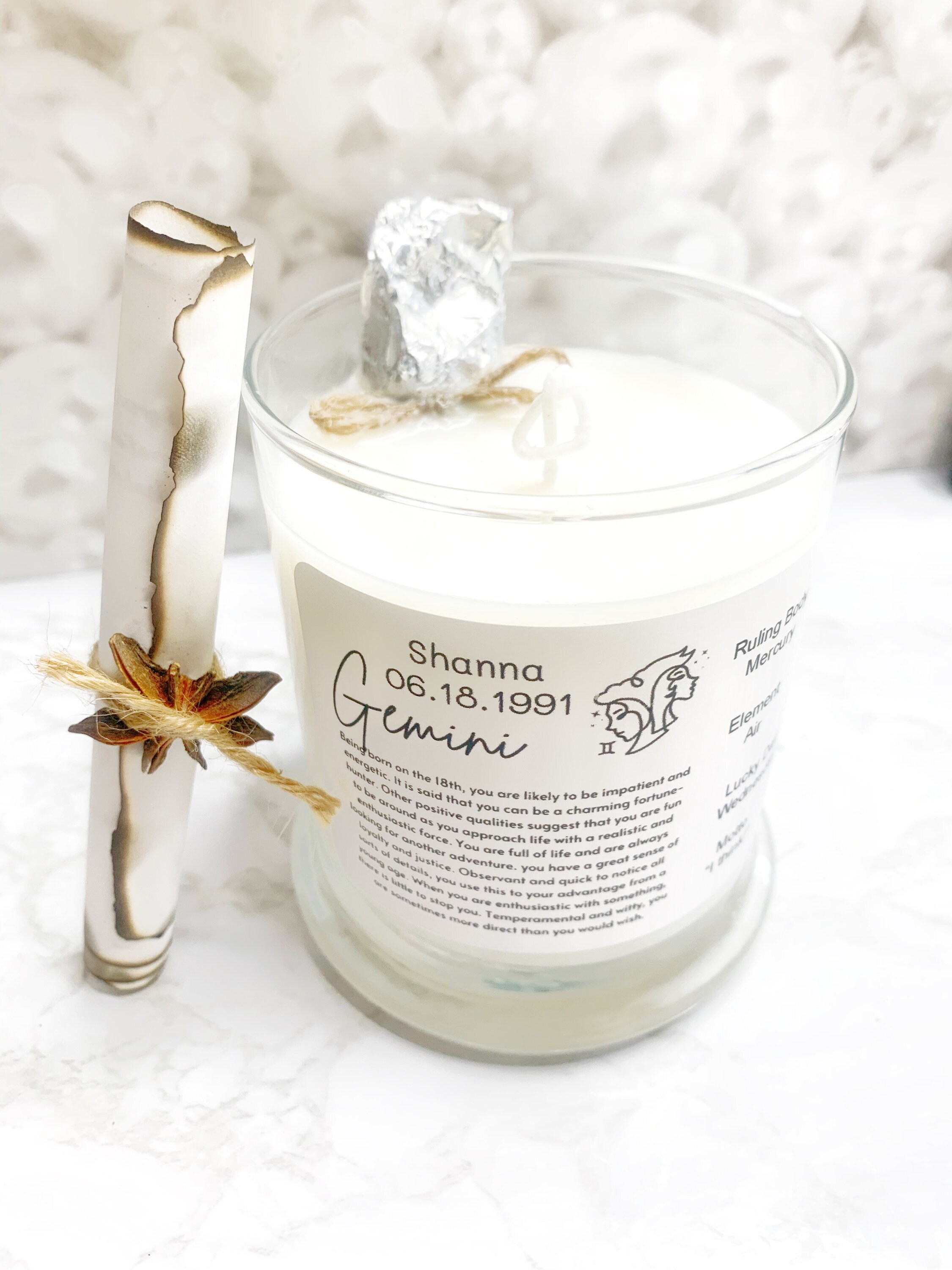 Birthdate candle/ Zodiac Candle / Personalized Candle/ Etsy