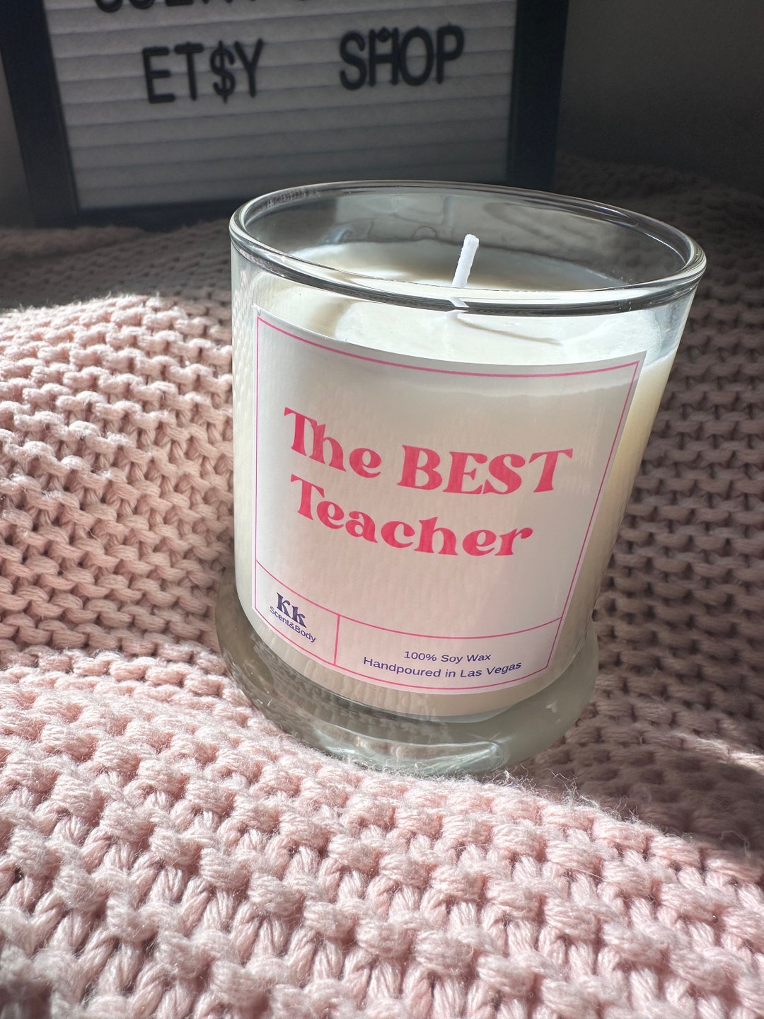 Best Teacher Candle Teacher Appreciation Soy Candle Etsy
