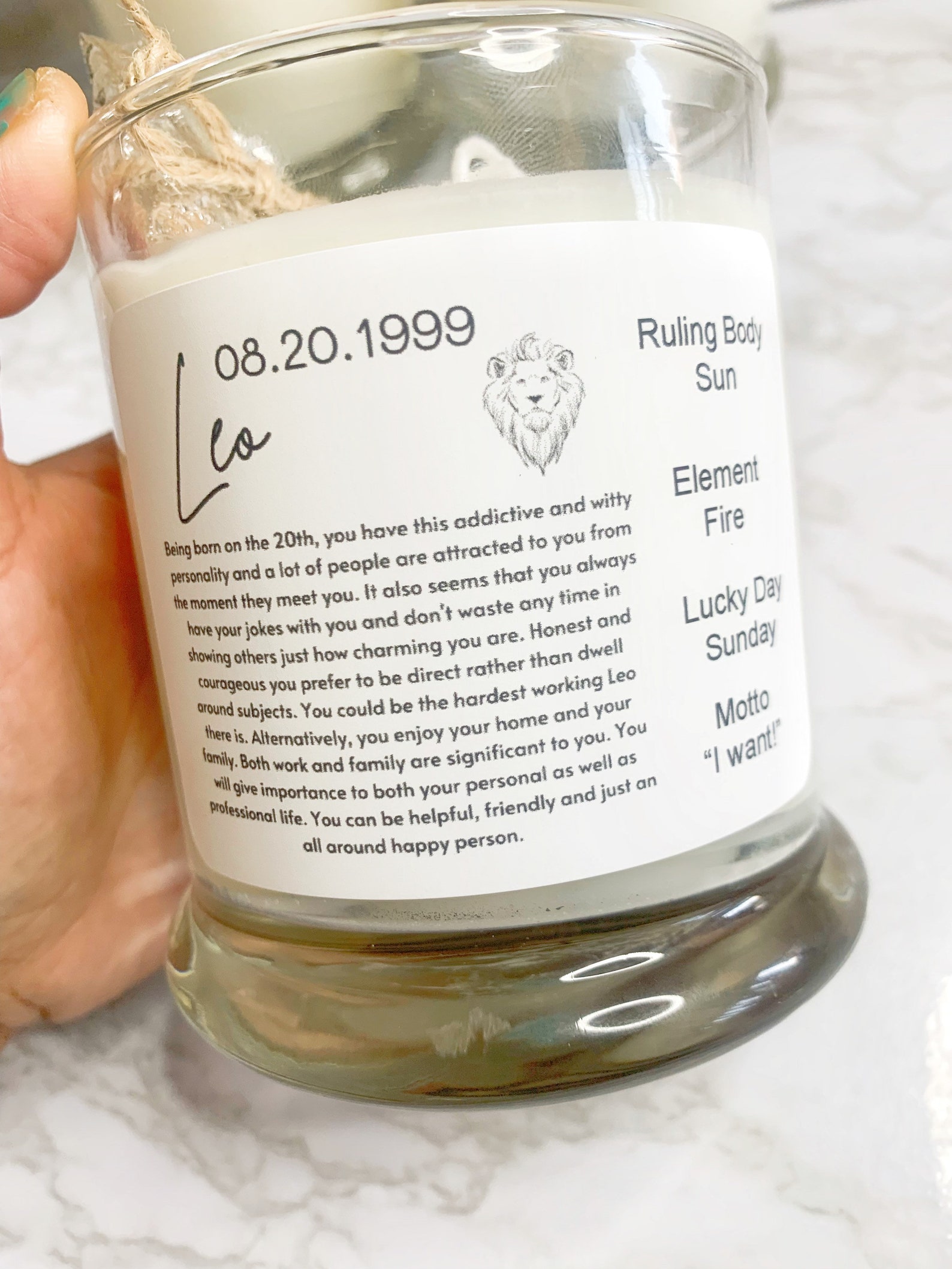 Birthdate Candle/ Zodiac Candle / Personalized Candle/ Etsy