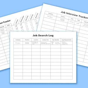 Búsqueda de empleo, solicitud y seguimiento de entrevistas IMPRIMIBLES, descarga instantánea, tamaño de carta de EE. UU., paisaje, lista de herramientas de éxito, Pdf Jpeg