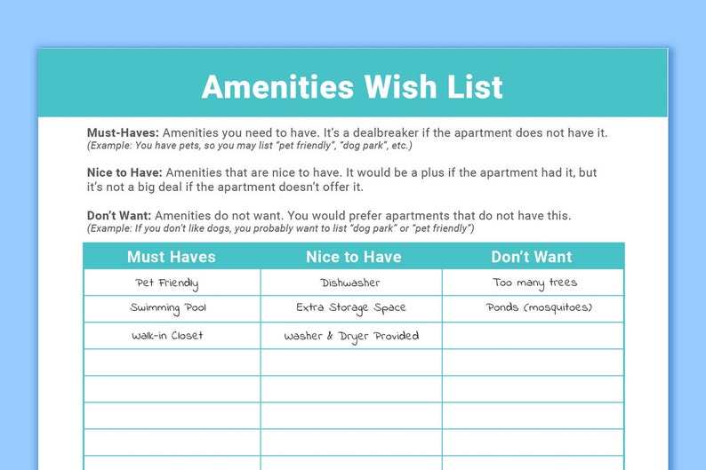 Apartment Search Bundle, PRINTABLES, Instant Download, Graduation Gifts ...
