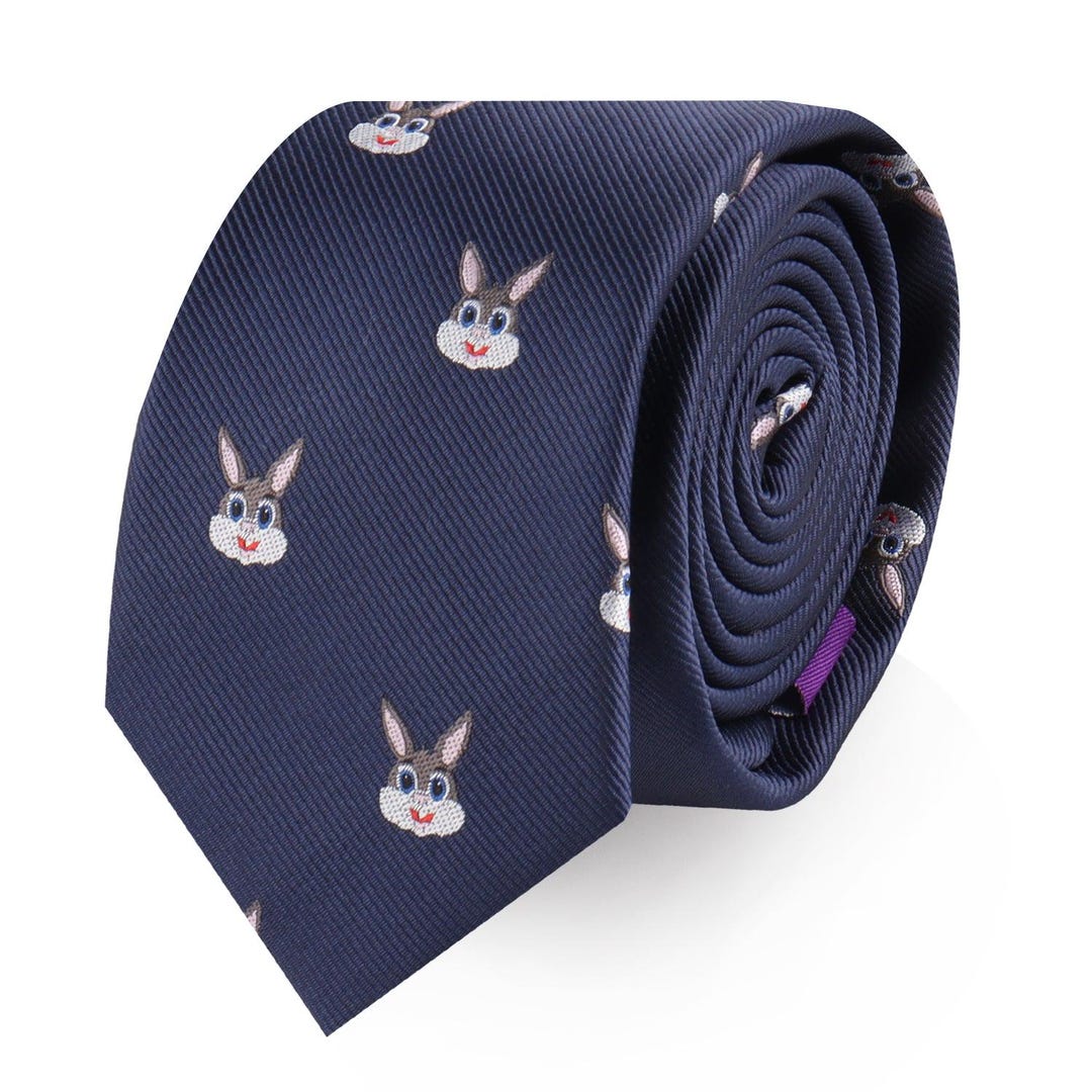 Ysl Necktie Rabbit Bunny Skinny Tie L Cute Animal Print Tie for Rabbit Lovers L Wedding ...