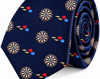 Dart Skinny Tie | Darts Necktie for Players & Fans | Unique Sports Gift for Men, Dad, Husband, Boyfriend, Groomsmen and Dart Lovers