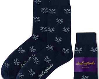 LACROSSE SOCKS | Sports Athletic Socks for Players, Coaches, and Fans | Ideal Gift for Lacrosse Lovers | Sports Gift Christmas Idea for Men