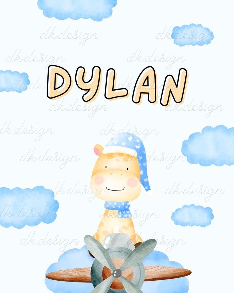 DIGITAL Printable PERSONALISED NAME Baby Boy Wall Art Etsy