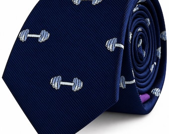 Gym Skinny Tie Gym Fitness Weightlifting Necktie, Workout Gift for Men, Personal Trainer & Bodybuilder Gift