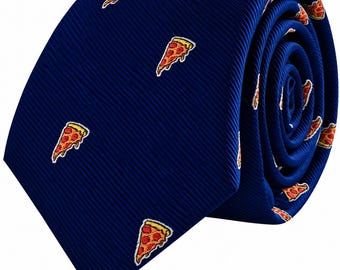 PIZZA SKINNY TIE | Fun Novelty Necktie for Men | Perfect Gift for Pizza Lovers, Foodies & Chefs | Great for Work, Parties and Events