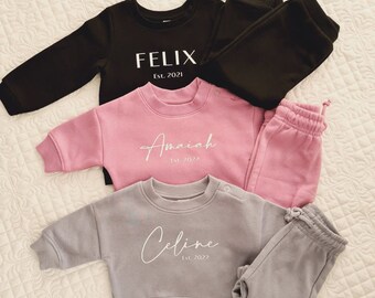 BABY Tracksuit PERSONALISED CUSTOM Jumper Jogger & Pants for Child Gift for Her Present for Him Tracksuit Set | Joggers | 1st Birthday