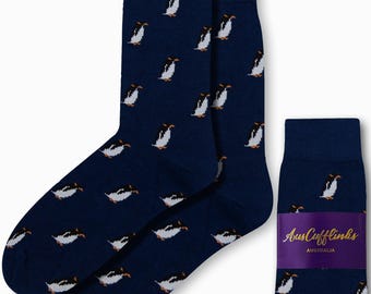 PENGUIN SOCKS | Cozy Winter Animal Print Socks for Men and Women | Perfect Christmas Gift Idea | Warm Holiday Socks with Cute Animal Design