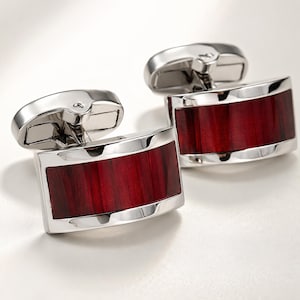 RUBY WEDDING ANNIVERSARY Cufflinks for Him | 40TH Red Cuff Links Premium | Hand Assembled Custom Cufflinks Box | Fortieth Anniversary Gift