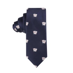 Cravatta con carte da poker, cravatta da casinò per uomo, cravatta a tema gioco d'azzardo, regalo per lo sposo, accessorio per la serata di poker a Las Vegas