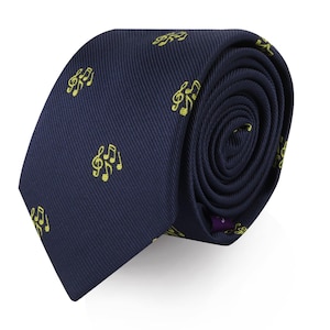 Cravate skinny note de musique | Cravate mince pour homme pour mariage, travail, cravates pour homme d'honneur, tenue de cérémonie, cadeau pour lui cadeau pour papa