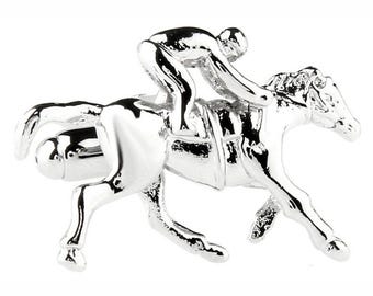 Horse Racing Cufflinks | Elegant Race Day Accessory for Men | Perfect Gift for Melbourne Cup, Derby & Horse Racing Lovers