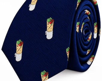 Kebab Skinny Tie | Perfect Gift for Kebab Lovers, Foodies, Chefs & Food Enthusiasts | Fun Novelty Slim Tie for Men Office, Work, Formal