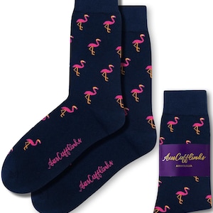 PINK FLAMINGO Socks | BIRD Socks Groomsmen Bird Lover Socks For Weddings | Novelty Socks | Christmas Stocking Stuffer | Xmas Present