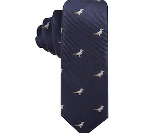 SEAGULL TIE l Unique Wedding Necktie for Groom Groomsmen l Men’s Ocean & Wildlife Theme Formal Tie l Stylish Suit Accessory