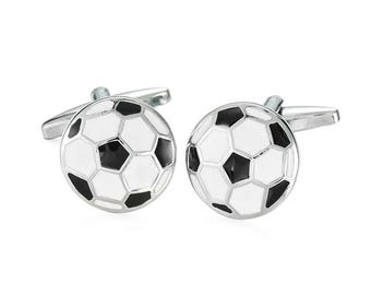 Soccer Ball Cufflinks | Sporty Football-Themed Cufflinks for Men | Perfect Gift for Soccer Players, Coaches & Fans | Game Day Accessory