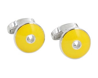 Sapphire Yellow Cufflinks | Elegant Gemstone Cufflinks for Men | Perfect Gift for Weddings, Formal Events & Stylish Gentlemen
