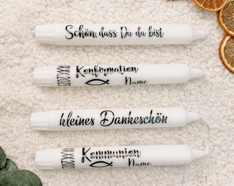 Kommunion / Konfirmation /Gastgeschenk / Stabkerze personalisiert