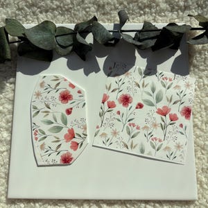 Carta transfer per pasta polimerica / Carta transfer con motivo di fiori da giardino per pasta polimerica