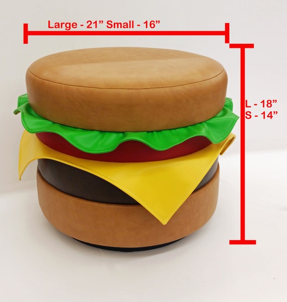 Tabouret Ottoman Rembourre En Forme De Hamburger Etsy