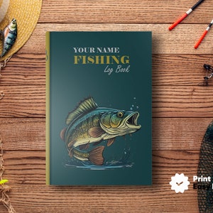 Personalized Fishing Log ! Fishing Log Book ! Fishing Diary ! Fisherman's Notebook ! Catch Tracker ! Angler's Journal ! Fisherman Best Gift