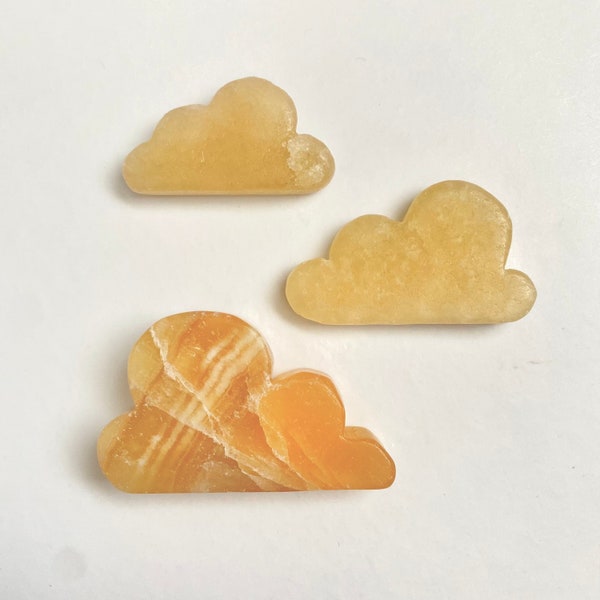 Orange Calcite Cloud Crystal Cute Carving Dreamy Milky Sky