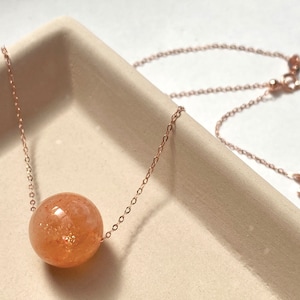 Arusha Zonnesteen Aansteker Oranje Sparkle Crystal Ketting Verstelbare Ketting Mini Sphere Hanger