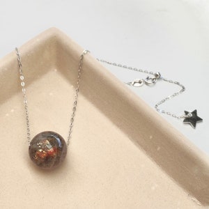Arusha Sunstone Gray Sparkle Crystal Ketting Verstelbare Ketting Mini Sphere Hanger