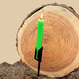 Round Base Candle Stand, Handmade Candle Holder, Candle Stand, hand forged stand, Camping Light Stand, Camping Candle Holder (CH-04)