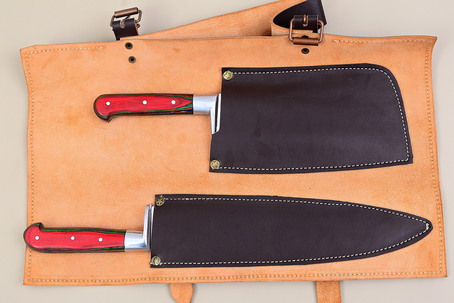 2 Pcs Handmade Chef Knife Set Chef Knife and Chopper Set Etsy