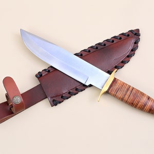 Leather Grip Knife, Hand Made, Gift Knife, Steel blade knife, Cutting Knife, Hard Steel Knife, Sharp Blade Knife (DHK-03)
