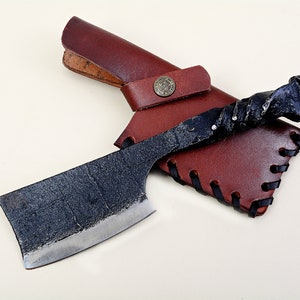 Meat Cleaver, Medium Size chopper, Handmade Rail Iron Meat Chopper, Hand Forged Gift Knife,  (RIK-15)
