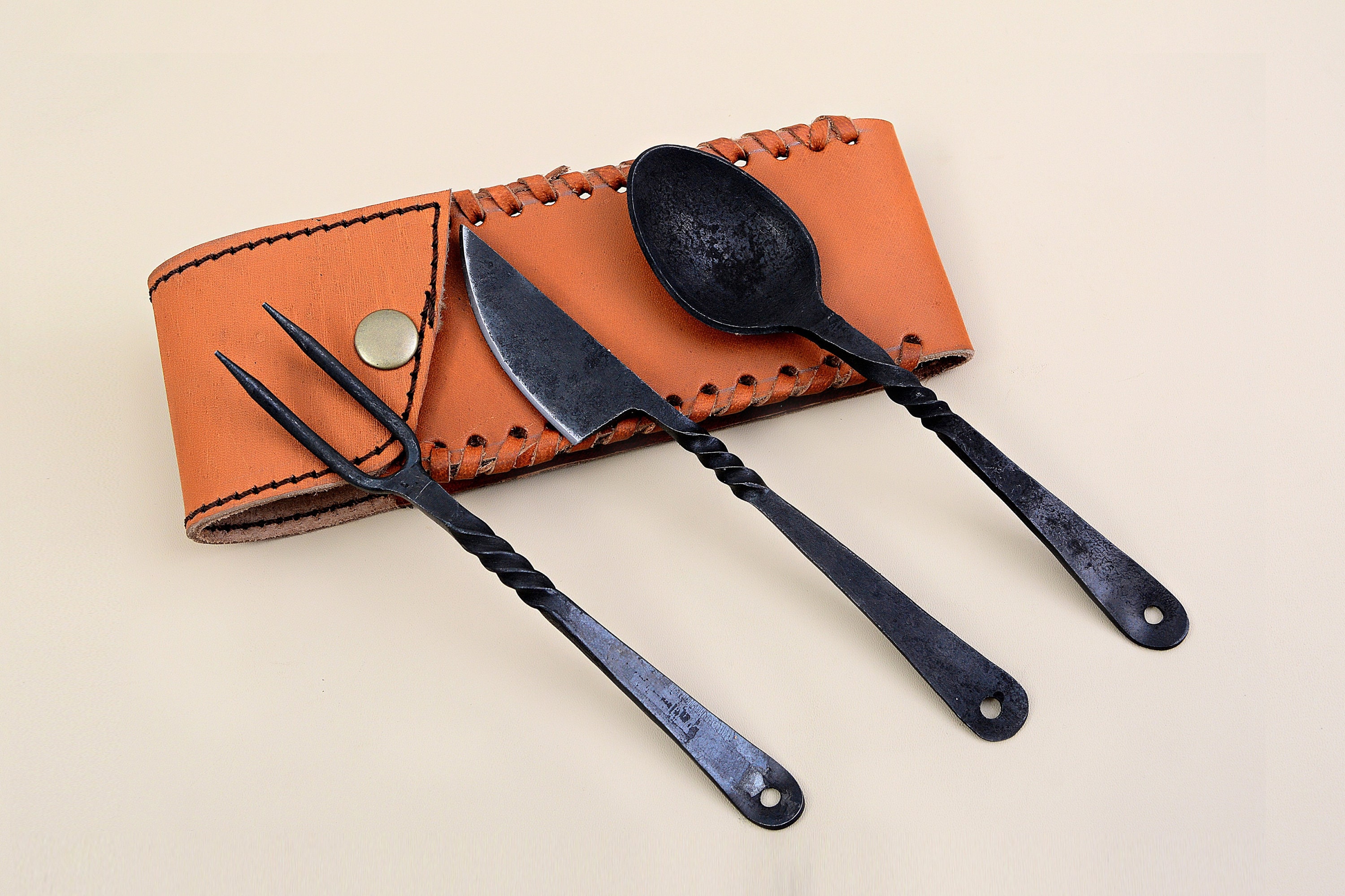 Full Black Table Cutlery Set Handmade Cutlery Products Rail Etsy