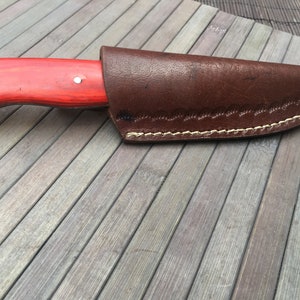 Coltello da caccia in Damasco, lama in Damasco, coltello piccolo, coltello con bordo affilato, coltello da caccia. (DHK-15)
