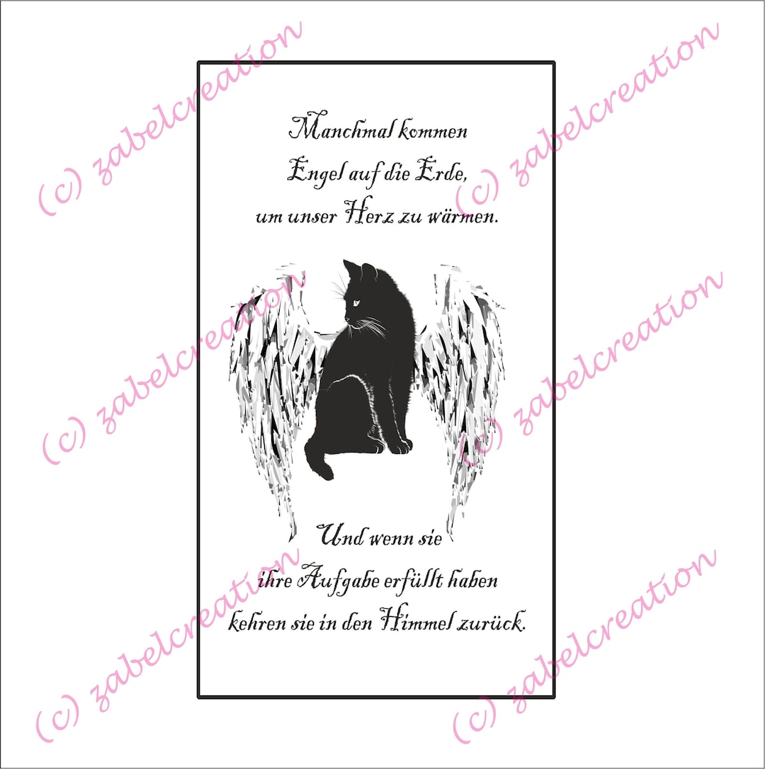 ECard Katze Trauer Beileid Etsy.de