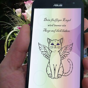 Carte électronique Chat en deuil Condoléances Fluffy Angel