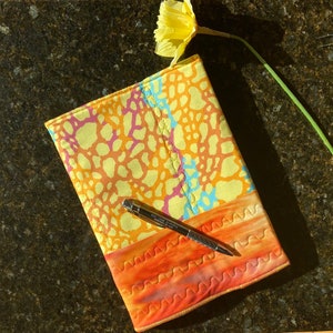 Fabric Notebook Cover ~ Reusable Fabric Journal Cover ~ School Notebook 9.75” x 7.5” NOTEBOOK INCLUDED